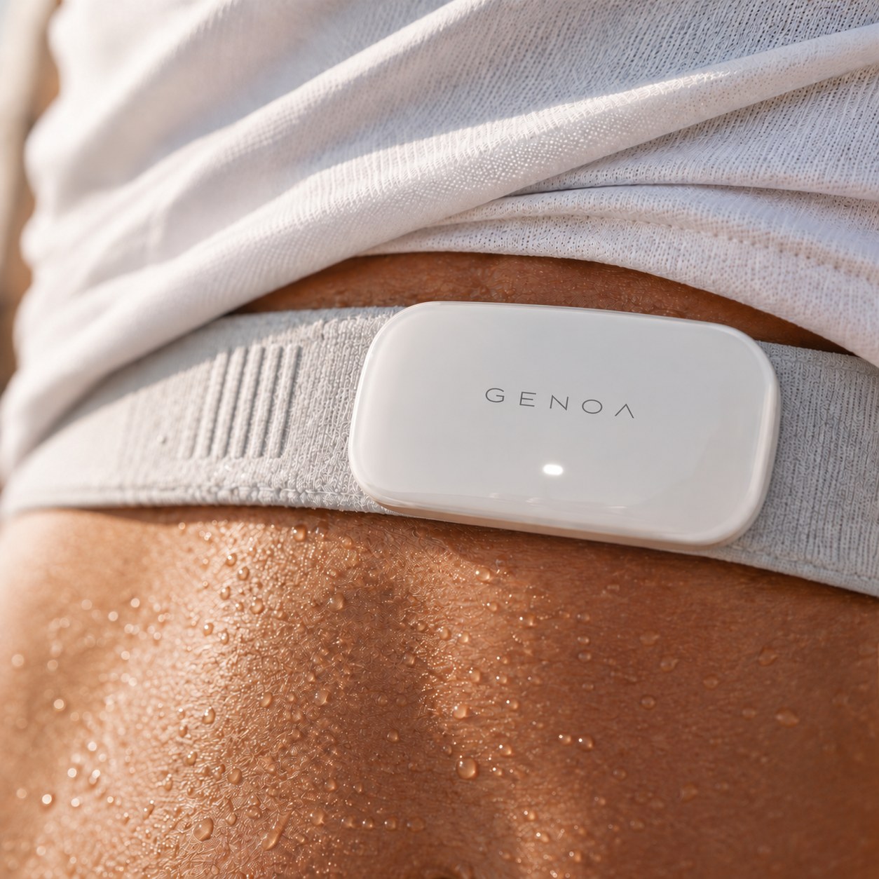 The Genoa band worn against sweat-covered skin